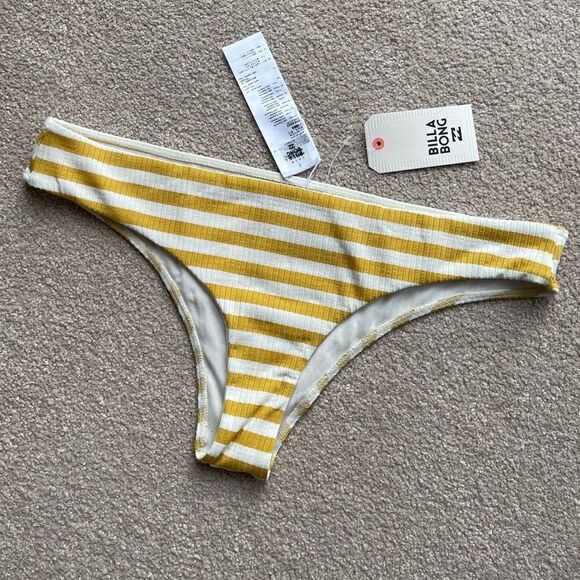NWT Billabong yellow striped bikini bottom Size Xl - Picture 1 of 5